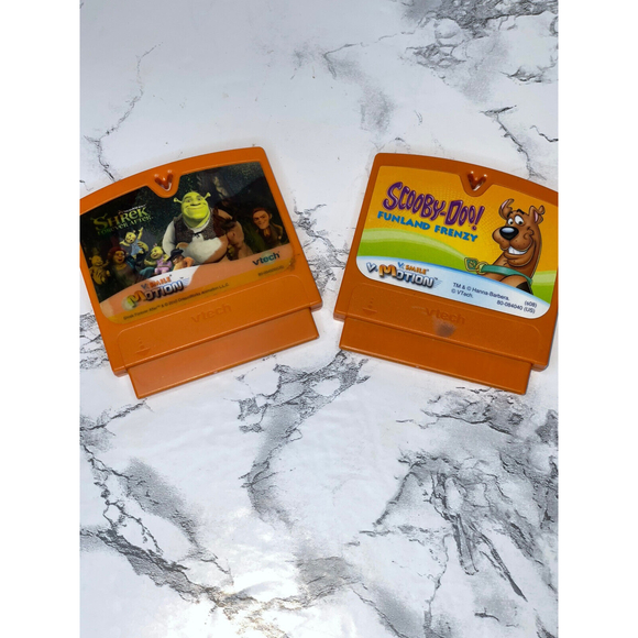 Lot of 2 Vtech Vsmile Vmotion Shrek & Scooby Doo Active Learning Content Game - Picture 1 of 12